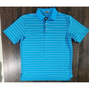 Peter Millar Summer‎ Comfort Polo Shirt Large Blue Performance Outdoor Golf